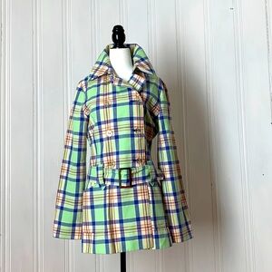ELLABEE Vintage plaid trench like jacket